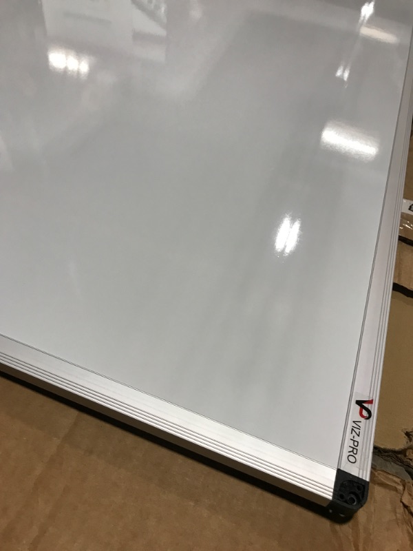 Photo 4 of VIZ-PRO Magnetic Whiteboard/Dry Erase Board, 48 X 36 Inches, Silver Aluminium Frame
