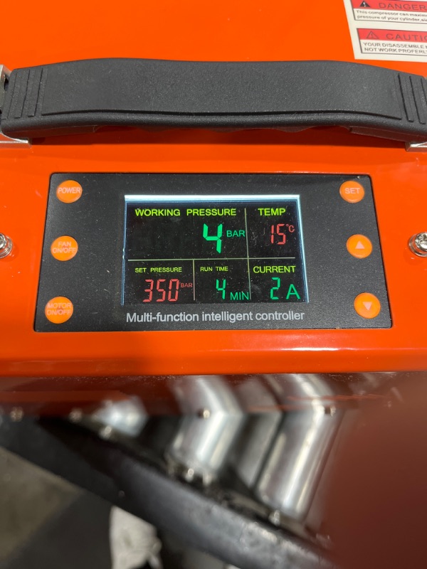 Photo 2 of ?Upgraded LCD Display?PCP Air Compressor, 4500Psi/30Mpa, Double Cylinder, Auto-Stop, with Water/Oil Separator, Paintball-Scuba Tank Compressor Pump, Inner include Power Adapter Home 110V AC or 12V Car 4500 Psi Lcd Screen Version