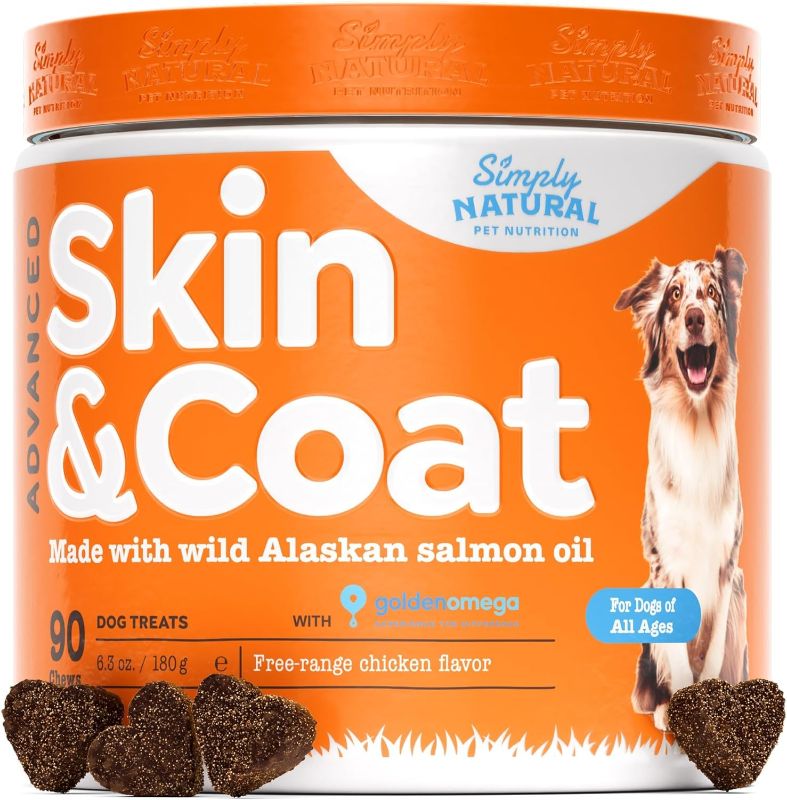 Photo 1 of Alaskan Salmon Oil Skin and Coat Chews w/ Omega 3 for Dogs, Salmon Oil for Dogs Skin and Coat with Omega 3 Fish Oil, Dog Fish Oil Supplement for Allergy Relief & Itch Relief, 90 Chews