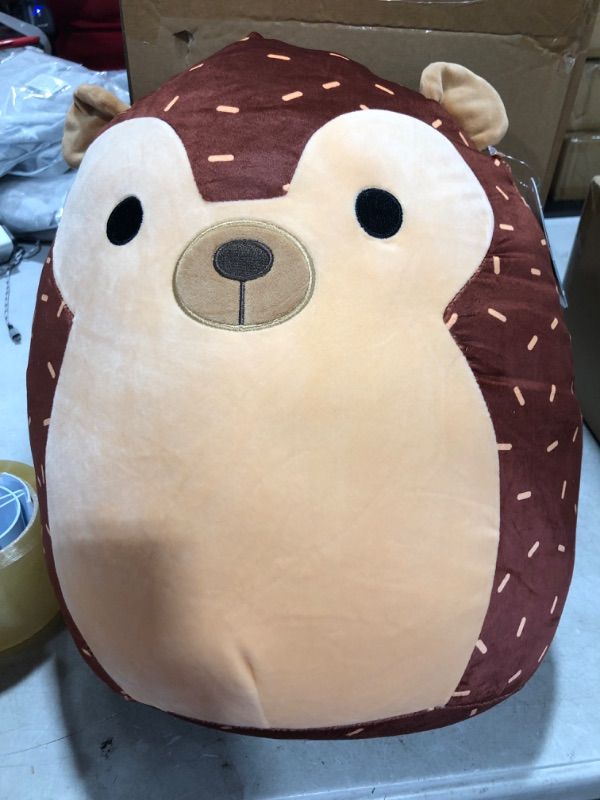 Photo 2 of Squishmallows 14-Inch Brown Hedgehog Plush - Add Hans to Your Squad, Ultrasoft Stuffed Animal Large Plush Toy, Official Kellytoy Plush Hedgehog Hans