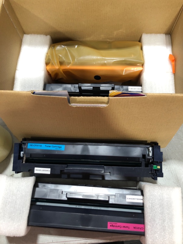 Photo 2 of GPC Image Compatible Toner Cartridge Replacement for HP 410A CF410A CF411A CF412A CF413A Compatible with Laserjet Pro MFP M477fdw M477fdn M477fnw Pro M452dn M452nw M452dw Printer (4 Pack)
"Open not in package"