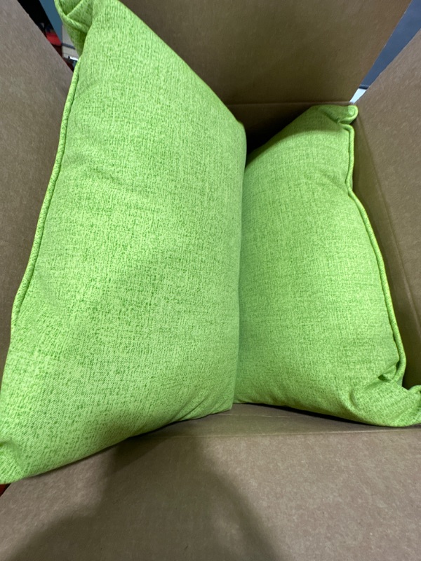 Photo 2 of Baja Linen Lime Rectangular Throw Pillow, Set of 2