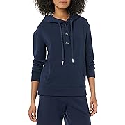 Photo 1 of Amazon Essentials Women's Fleece Long Sleeve Henley Hoodie (Available in Plus Size) (Previously Amazon Aware), Navy, xxs
