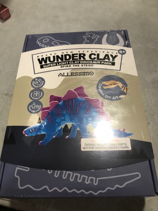 Photo 2 of Allessimo - Wunderclay 3D Air-Dry Clay Puzzle Stegosaurus Clay Kit for Boys Girls, Jigsaw Assembly Puzzles for Ages 5+ Spike the Stego