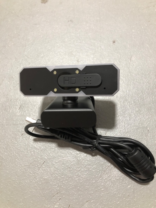 Photo 2 of Generic RGB Webcam - 1080p HD Web Cam with Microphone, Privacy Cover - 7 RGB Lights, 2-Level Adjustable Brightness - Computer, Desktop PC, Laptop Web Camera for Live Streaming, Skype, Video Calls