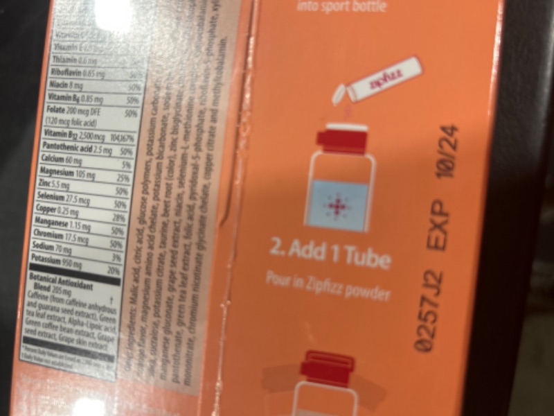 Photo 2 of Zipfizz Energy Drink Mix, Electrolyte Hydration Powder with B12 and Multi Vitamin, Peach Mango (20 Pack) Peach Mango 1 Count (Pack of 20) BEST BY 10/24 