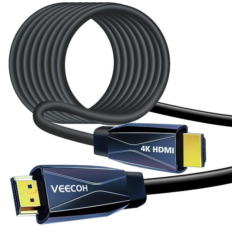 Photo 1 of VEECOH 4K HDMI Cables 50Ft/15M,High Speed Hdmi Cables 2.0,Highwings HDR 4K@60Hz 2K 1080P,HDMI Cord Support 3D,HD,ARC,CEC,HDCP 2.2,Compatible with PS5 PS4/Xbox One/Roku TV/HDTV/Blu-ray
