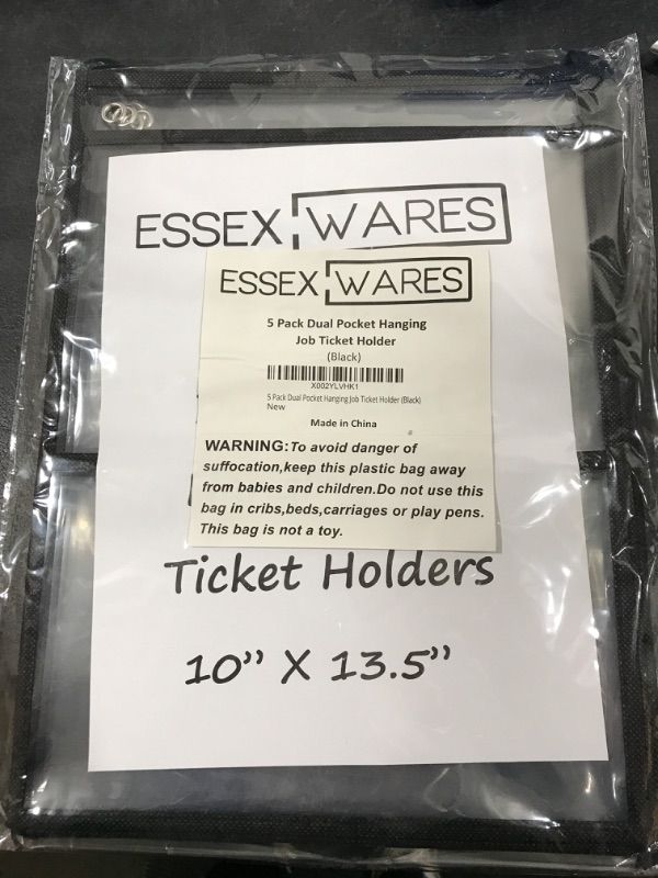 Photo 2 of 5 Pack Job Ticket Holders 9x12 - Work Order Plastic Sleeves for Documents - Shop Ticket Holders - Dry Erase Pocket Sleeves - Dry Erase Pockets - Dry Erase Sleeves - Clear Pocket Sleeves Ticket Holder 5 (9x12 inch)