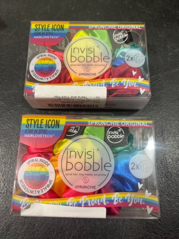 Photo 2 of 2 pack - invisibobble Sprunchie Spiral Hair Ring - 2 Pack, Be You - Athleisure Duo - Scrunchie Stylish Bracelet, Strong Elastic Grip Coil Accessories for Women - Gentle for Girls Teens and Thick Hair
