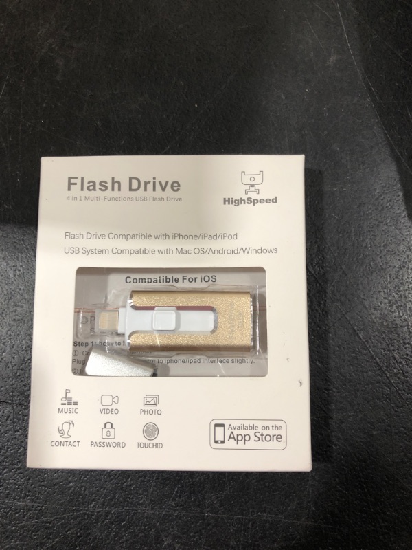 Photo 1 of Photo Stick for iPhone Flash Drive, 256GB Photo Stick Memory Thumb Drive High Speed USB External Storage Compatible for iPhone/iPad/Android/PC (Gold)