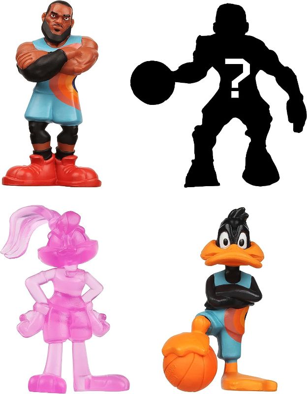 Photo 2 of 2 PACK- Moose Toys Space Jam: A New Legacy - 4 Pack - 2" Lebron, Daffy Duck, Lola Bunny, & 1 Mystery Figures - Starting Line Up, Multicolor (14573)