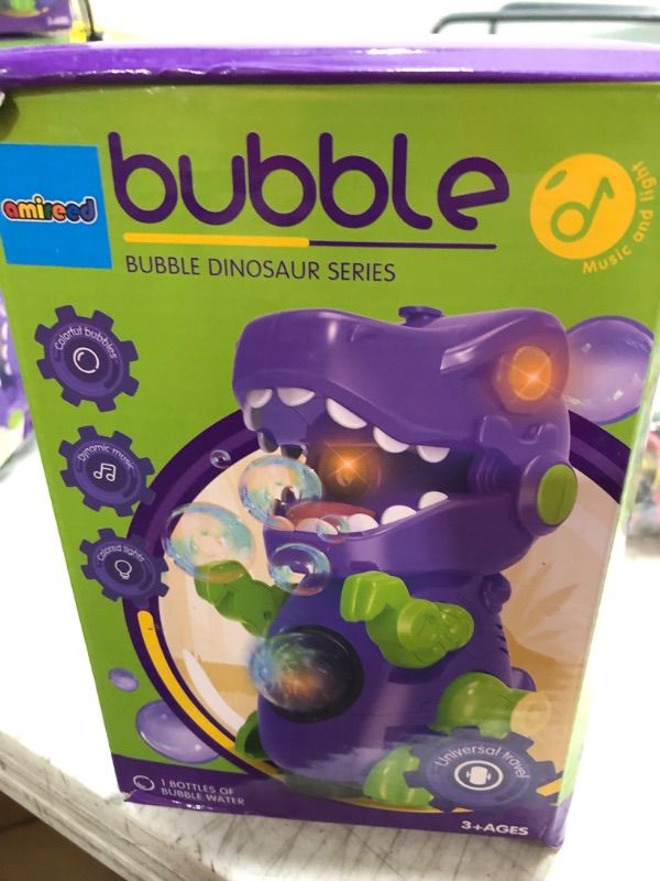 Photo 3 of Dinosaur Bubble Machine for Toddlers Kids with Sound and Light Effects, Mobile & Stationery Two Settings, Leakage Free, Bubble Machine for Kids Girls Boys by Contixo R9