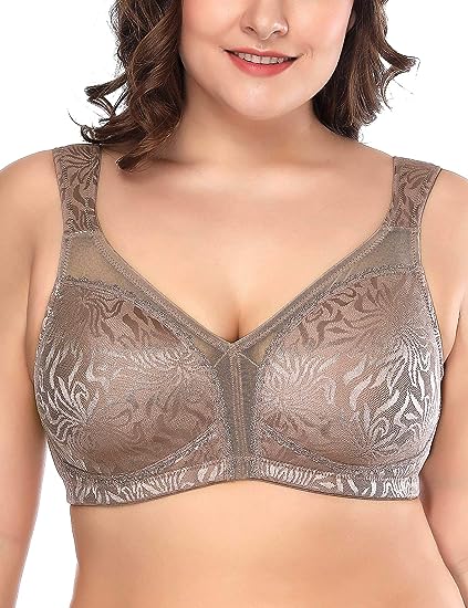 Photo 1 of Deyllo Women's Full Coverage Plus Size Comfort Minimizer Bra Wirefree Non Padded 48I
