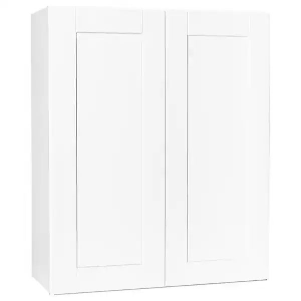 Photo 1 of 
Shaker Satin White Stock Assembled Wall Kitchen Cabinet (30 in. x 36 in. x 12 in. )