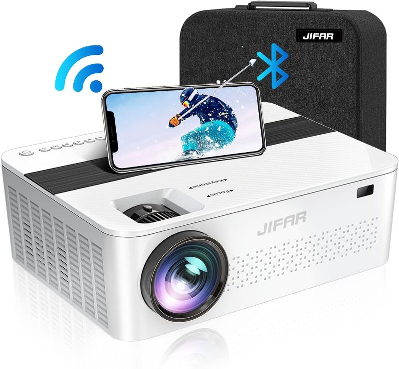 Photo 1 of Projector 4K with 5G WiFi and Bluetooth 5.2, 2023 Upgraded 1000ANSI 450" Outdoor Projector, Movie Projector Support 4K,Dolby Audio,Zoom,Correct Keystone,4K Home Projector for TV Stick,iOS,Android,PS5, DARK BLUE/WHITE 
