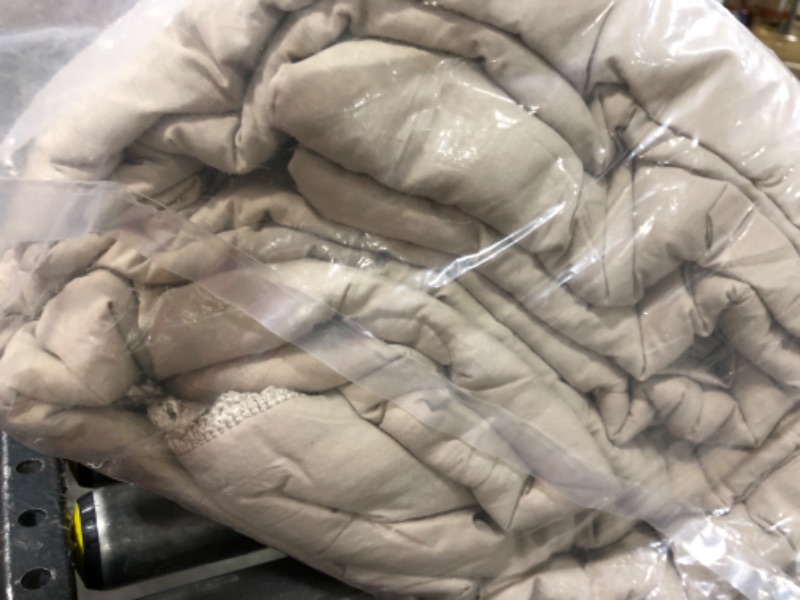 Photo 1 of Cream Comforter Set Queen Shabby Chic Bedding Comforter Set 100% Washed Cotton Beige Gold Tassel Design Boho Farmhouse Comforter 1 Comforter 2 Pillowcases (Beige, Queen) Queen Beige