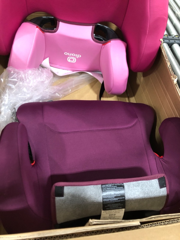 Photo 4 of Diono Cambria 2 XL, Dual Latch Connectors, 2-in-1 Belt Positioning Booster Seat, High-Back to Backless Booster with Space and Room to Grow, 8 Years 1 Booster Seat, Pink 2020 Pink