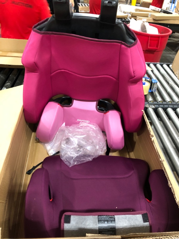 Photo 3 of Diono Cambria 2 XL, Dual Latch Connectors, 2-in-1 Belt Positioning Booster Seat, High-Back to Backless Booster with Space and Room to Grow, 8 Years 1 Booster Seat, Pink 2020 Pink