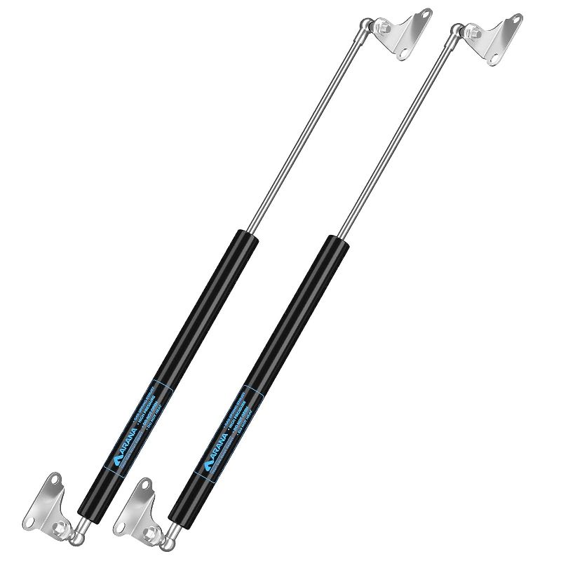 Photo 1 of 23 inch 100 lb Gas Prop Strut Shock 23" 445N/100LB Gas Spring Struts, 2Pcs Set with L-Type Mounting Brackets for Heavy Duty RV Bed Murphy Bed Large Garbage Box Floor Hatch Custom Window ARANA
