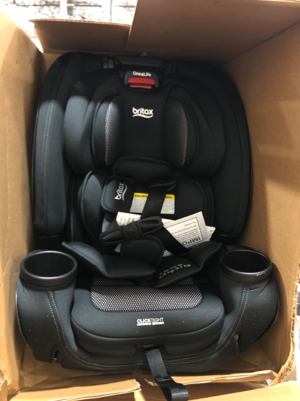 Photo 3 of Britax One4Life Convertible Car Seat, 10 Years of Use from 5 to 120 Pounds, Converts from Rear-Facing Infant Car Seat to Forward-Facing Booster Seat, Performance Fabric, Cool Flow Carbon