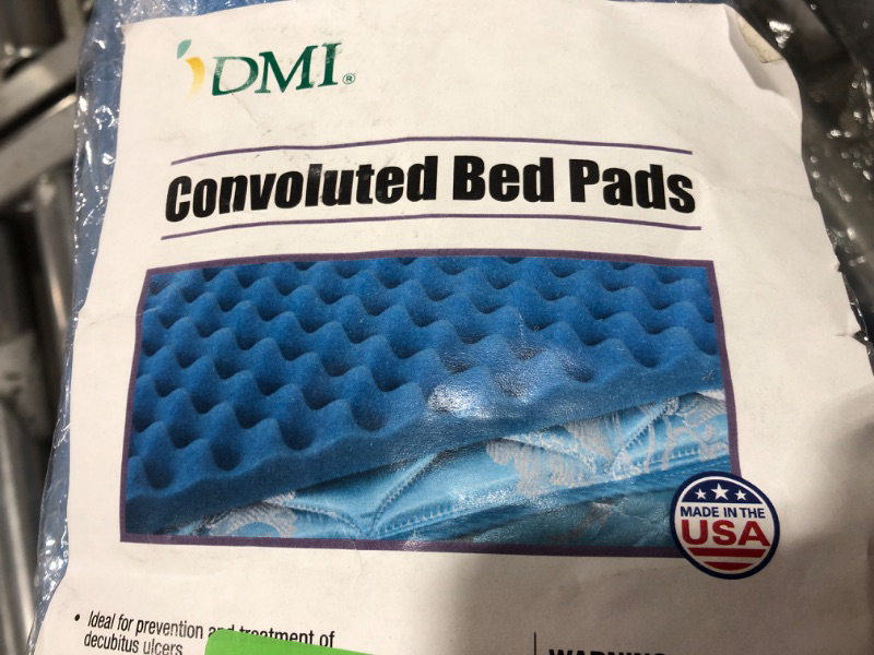 Photo 1 of Duromed Convoluted Foam Bed Pad Mattress Topper, Hospital Size, Blue, 33 x 72 x 4 Inch