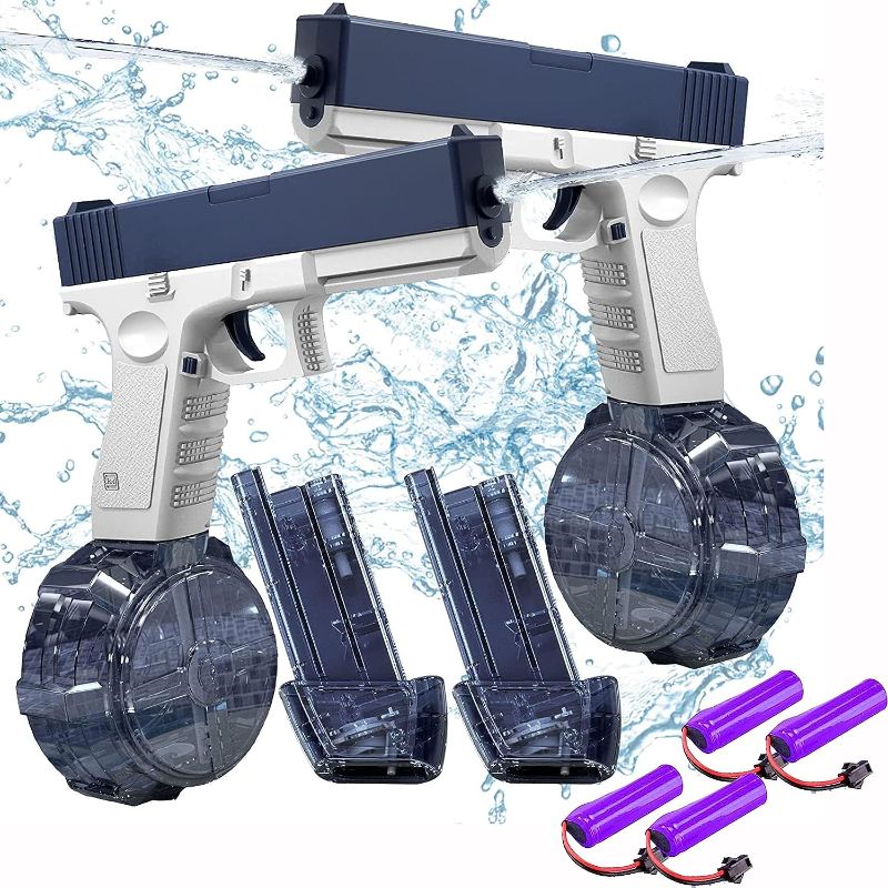 Photo 1 of 2-Pack Automatic Electric Water Gun Toy 32 Ft Range for Adults & Kids Water Squirter Sprayer Toy for Kids Games Swimming Pool Beach (2-Pack)