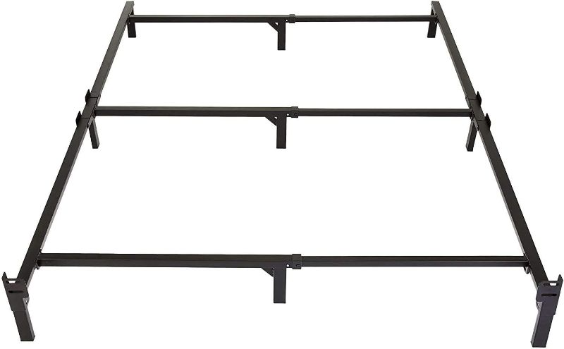 Photo 1 of Amazon Basics Metal Bed Frame, 9-Leg Base for Box Spring and Mattress, King, Tool-Free Easy Assembly, Black, 79.5" L x 76" W x 7" H