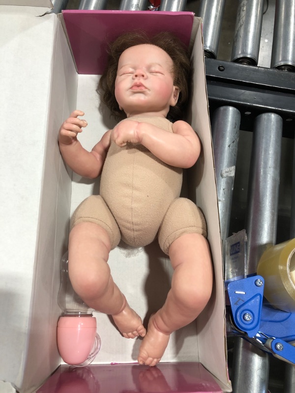 Photo 2 of Adolly Gallery 20 Inch Lifelike Reborn Baby Doll Pink Soft Silicone Vinyl Reborn Toddlers Soft Cloth Body Gifts for Girl Ad20c28 Name Stella 20c028