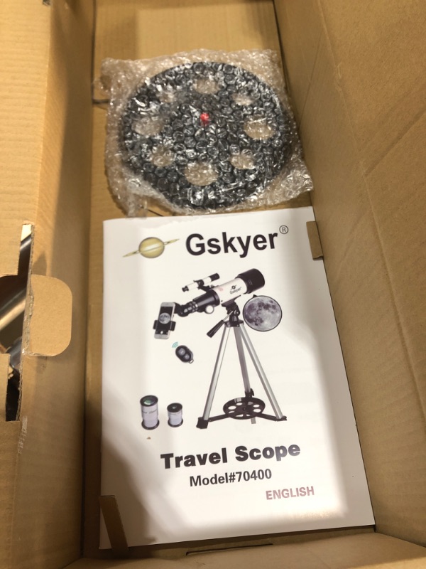 Photo 4 of Gskyer Telescope, 70mm Aperture 400mm AZ Mount Astronomical Refracting Telescope for Kids Beginners - Travel Telescope with Carry Bag, Phone Adapter and Wireless Remote