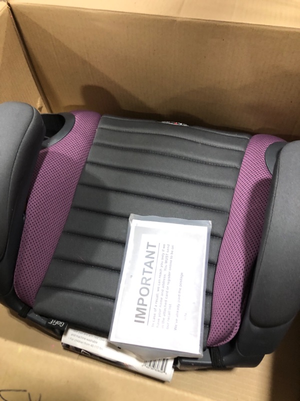 Photo 2 of Chicco GoFit Backless Booster Car Seat, Travel Booster Seat for Car, Portable Car Booster Seat for Children 40-110 lbs, Grape/Purple, 1 Count (Pack of 1) Grape GoFit