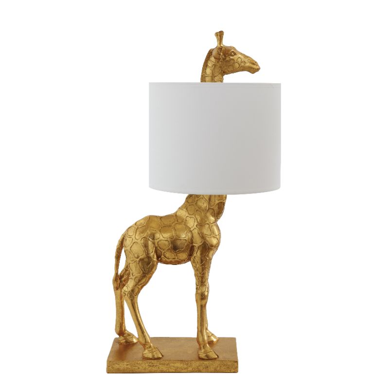 Photo 1 of 27.75 in. Gold Novelty Lamp with Giraffe Shape
