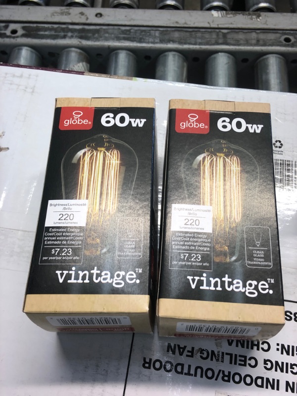 Photo 2 of 2 of- Globe Electric 01321 60W Vintage Edison S60 Squirrel Cage Incandescent Filament Light Bulb, E26 Base, 220 Lumens, 2200 Kelvin, Edison Bulbs, Vintage Light Bulbs, E26 Light Bulb, Home Improvement S60 (60 Watt) 1 Count (Pack of 1)