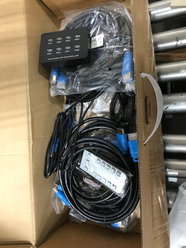 Photo 3 of KVM Switch HDMI 8 Port, Yinker 4K@30Hz USB HDMI Rack KVM Console 8 in 1 Out w/9pack Cables 4 USB 2.0 Hubs Desktop Selector IR Remote & Ears HDMI 8x1