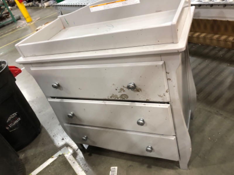 Photo 1 of Delta Children Lancaster 3 Drawer Dresser with Changing Top, Greenguard Gold Certified, Grey
