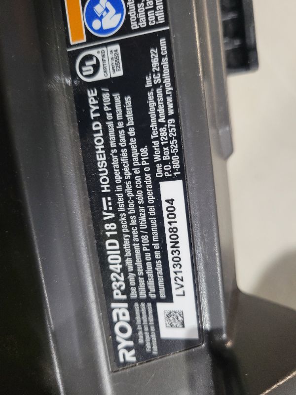 Photo 5 of **SEE NOTES**
RYOBI 18-Volt ONE+ 3 Gal Project Wet/Dry Vacuum and Blower with Accessory Storage (Tool-Only- Battery and Charger NOT included)