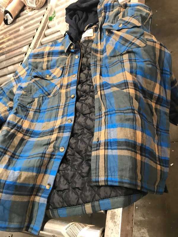 Photo 1 of Blue Plaid Jacket with Hoodie 2XL T 