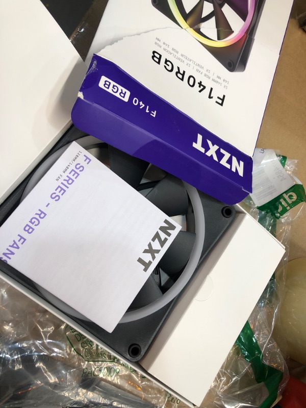 Photo 1 of NZXT F140 RGB Fans - RF-R14SF-B1 - Advanced RGB Lighting Customization - Whisper Quiet Cooling - Single (RGB Fan & Controller Required & NOT Included) - 140mm Fan - Black Black 140mm Single Pack Fans