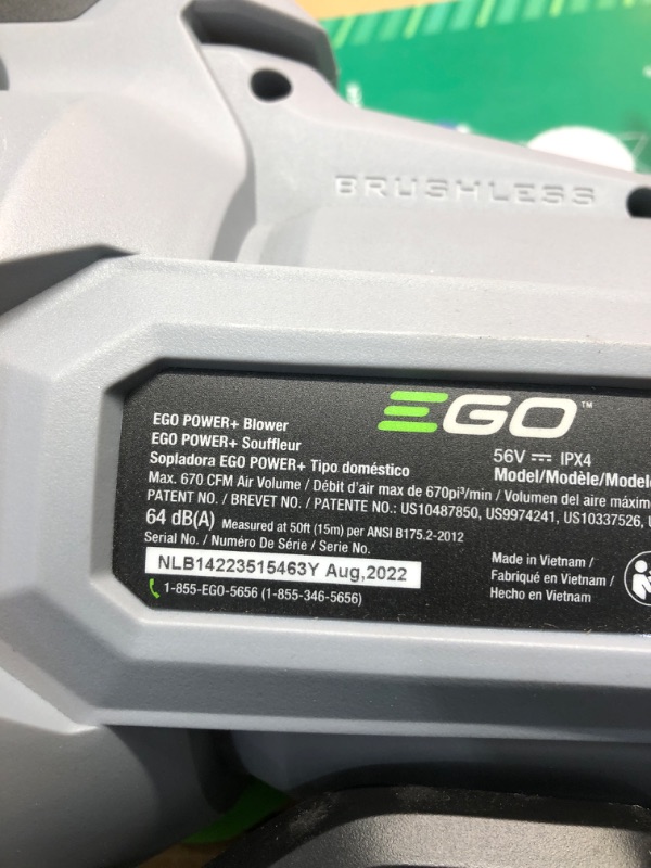 Photo 2 of ***TOOL ONLY - NO ACCESSORIES - UNABLE TO TEST***
EGO Power+ LB6700 Cordless Electric Variable-Speed Blower