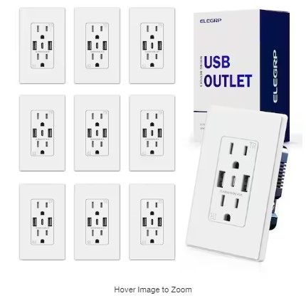 Photo 1 of [STOCK PHOTO FOR REFERENCE ONLY, READ NOTES]
21W Wall Outlet ,(10 Pack)
