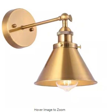 Photo 1 of 1-Light Golden Sconce Wall Light
