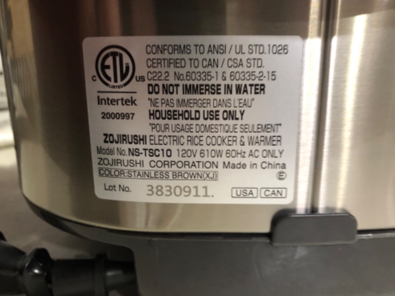 Photo 6 of ***USED - DIRTY - POWERS ON - UNABLE TO TEST FURTHER***
Zojirushi NS-TSC10 5-1/2-Cup (Uncooked) Micom Rice Cooker and Warmer, 1.0-Liter 5.5 cups Rice Cooker