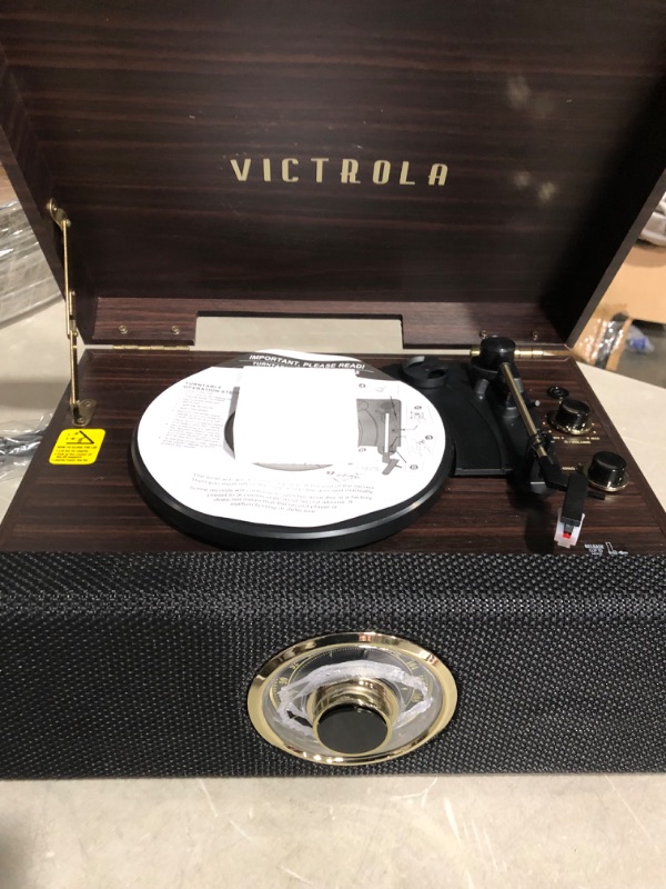 Photo 3 of *FOR PARTS ONLY* NON FUNCTIONAL
Victrola's 4-in-1 Highland Bluetooth Record Player with 3-Speed Turntable with FM Radio, Espresso (VTA-330B-ESP)