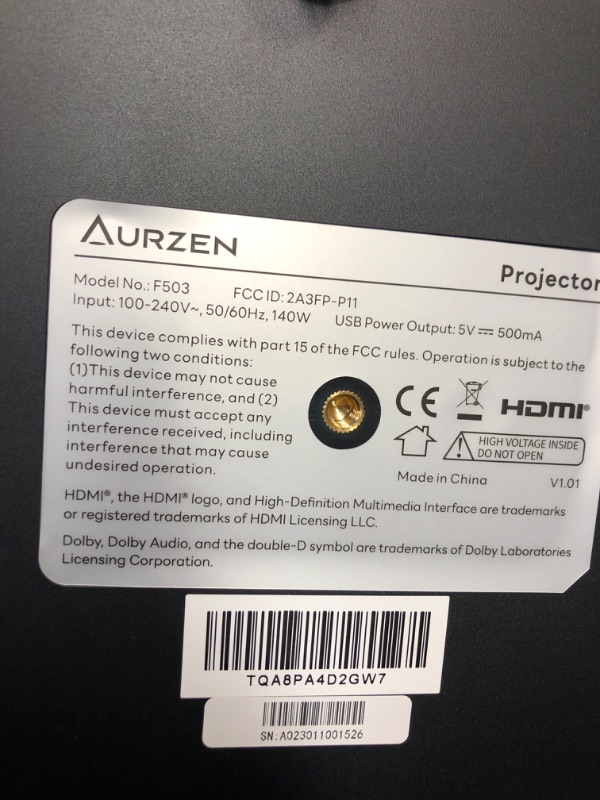 Photo 4 of [3D Dolby Audio |AI Auto Focus |A Million Videos] AURZEN Smart Projector with WiFi and Bluetooth, 4K Supported, Netflix Officially-Licensed, 500 ANSI Auto Keystone 36W Speakers, Home Outdoor proyector Black