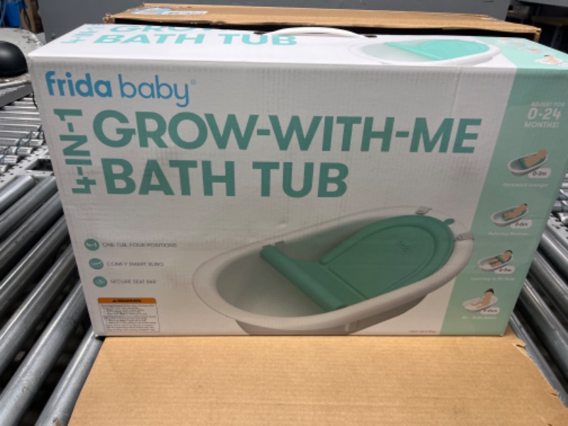 Photo 1 of 4-in-1 Grow-with-Me Bath Tub by Frida Baby Transforms Infant Bathtub to Toddler Bath Seat with Backrest for Assisted Sitting in Tub