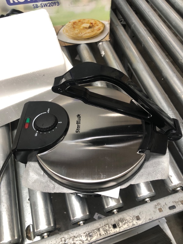 Photo 1 of 10inch Roti Maker by StarBlue with FREE Roti Warmer - The automatic Stainless Steel Non-Stick Electric machine to make Indian style Chapati, Tortilla, Roti AC 110V 50/60Hz 1200W SB-SW2093