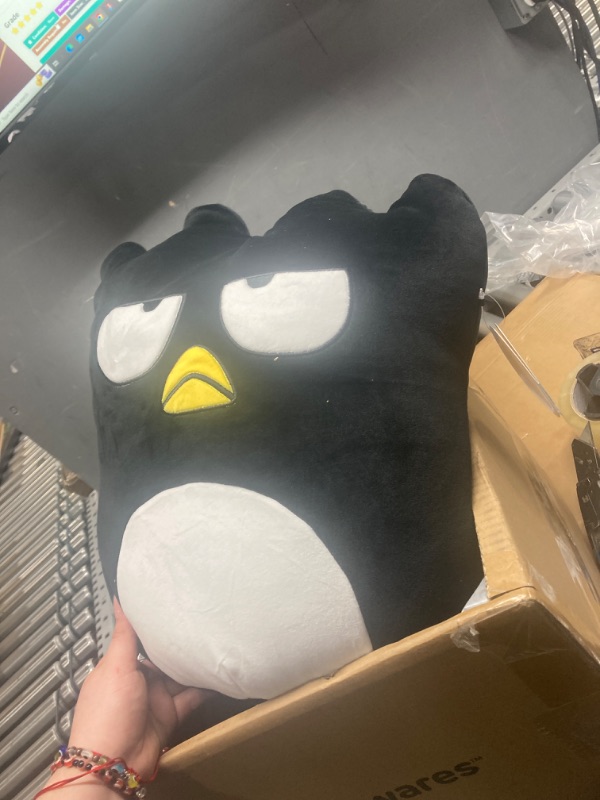 Photo 2 of Squishmallows Original Sanrio 14-Inch Badtz-Maru Plush - Large Ultrasoft Official Jazwares Plush Black Badtz-maru