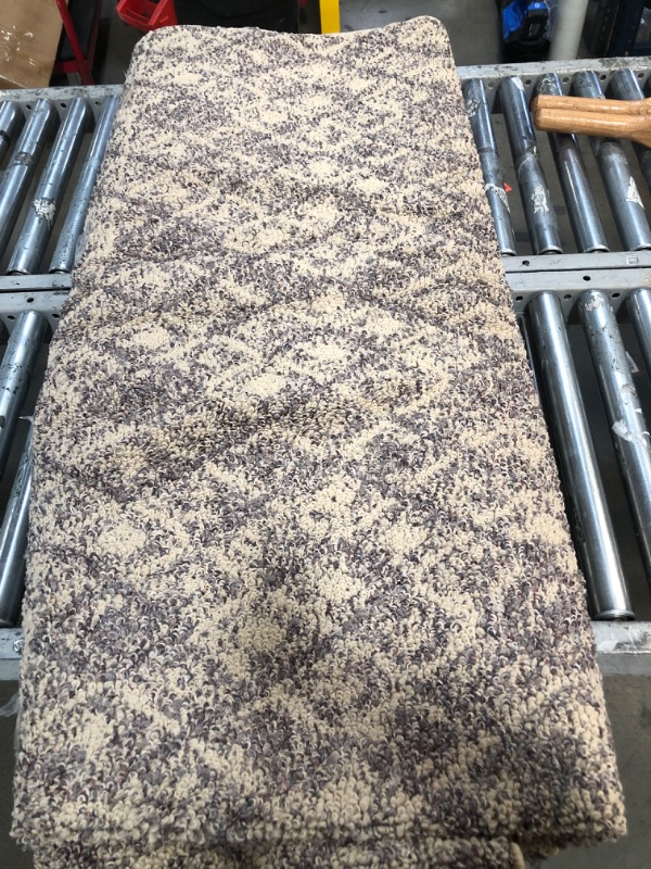 Photo 1 of 15 X 15 ft cream, purple triangle carpet