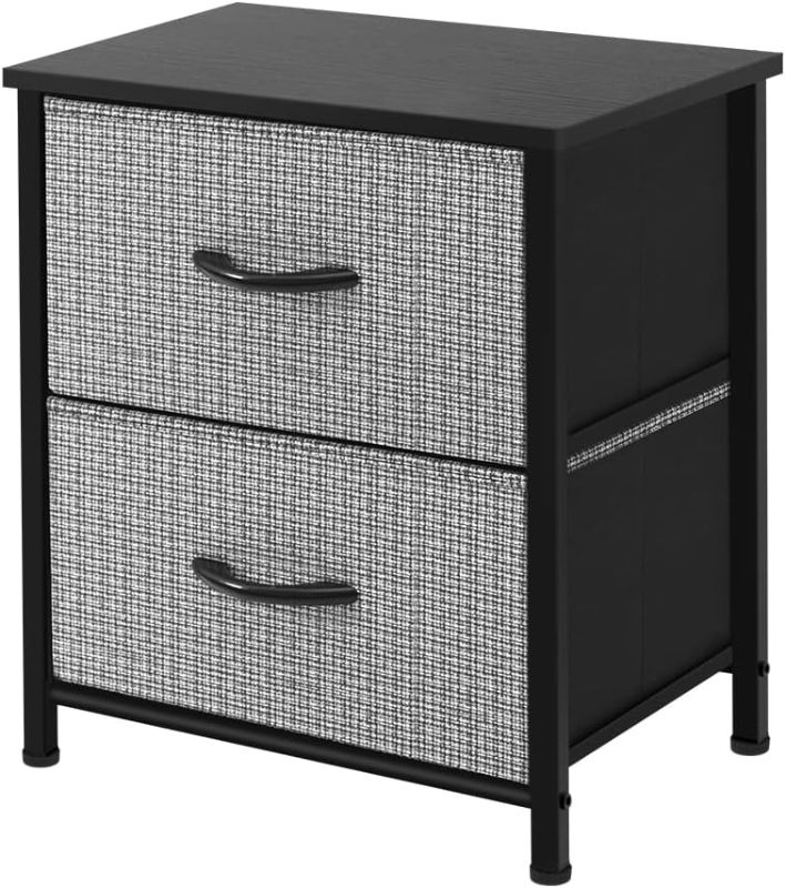 Photo 1 of AZL1 Life Concept Storage Dresser Furniture Organizer Unit with 2 Drawers for Bedroom, Hallway, Entryway and Closets, Black and White, 11.8 x 17.7 x 19.7 inches
