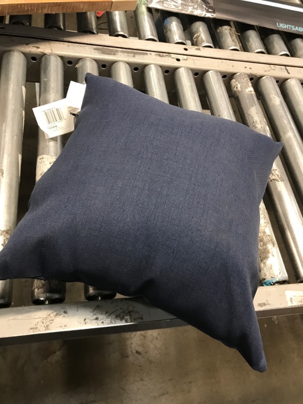Photo 2 of 14 x 14 Sapphire Blue Leala Square Outdoor Throw Pillow 