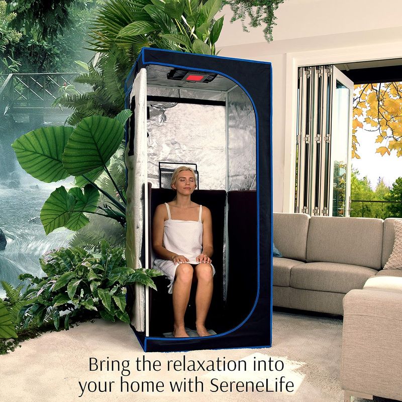 Photo 3 of (READ FULL POST) SereneLife Portable Full Size Infrared Home Spa| One Person Sauna | with Heating Foot Pad and Portable Chair